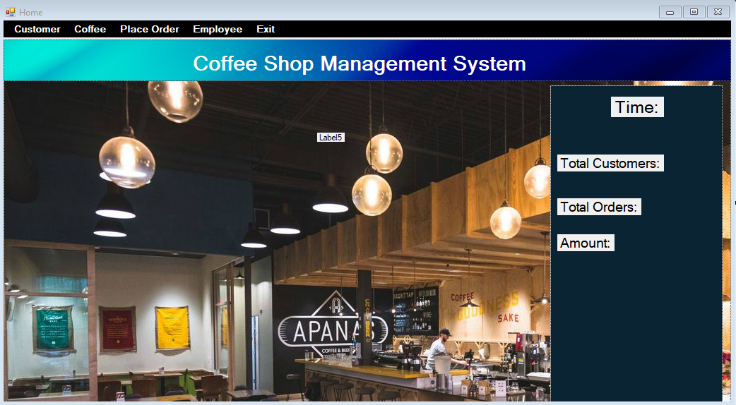 Coffee Shop Management System project with Source code - Techprofree