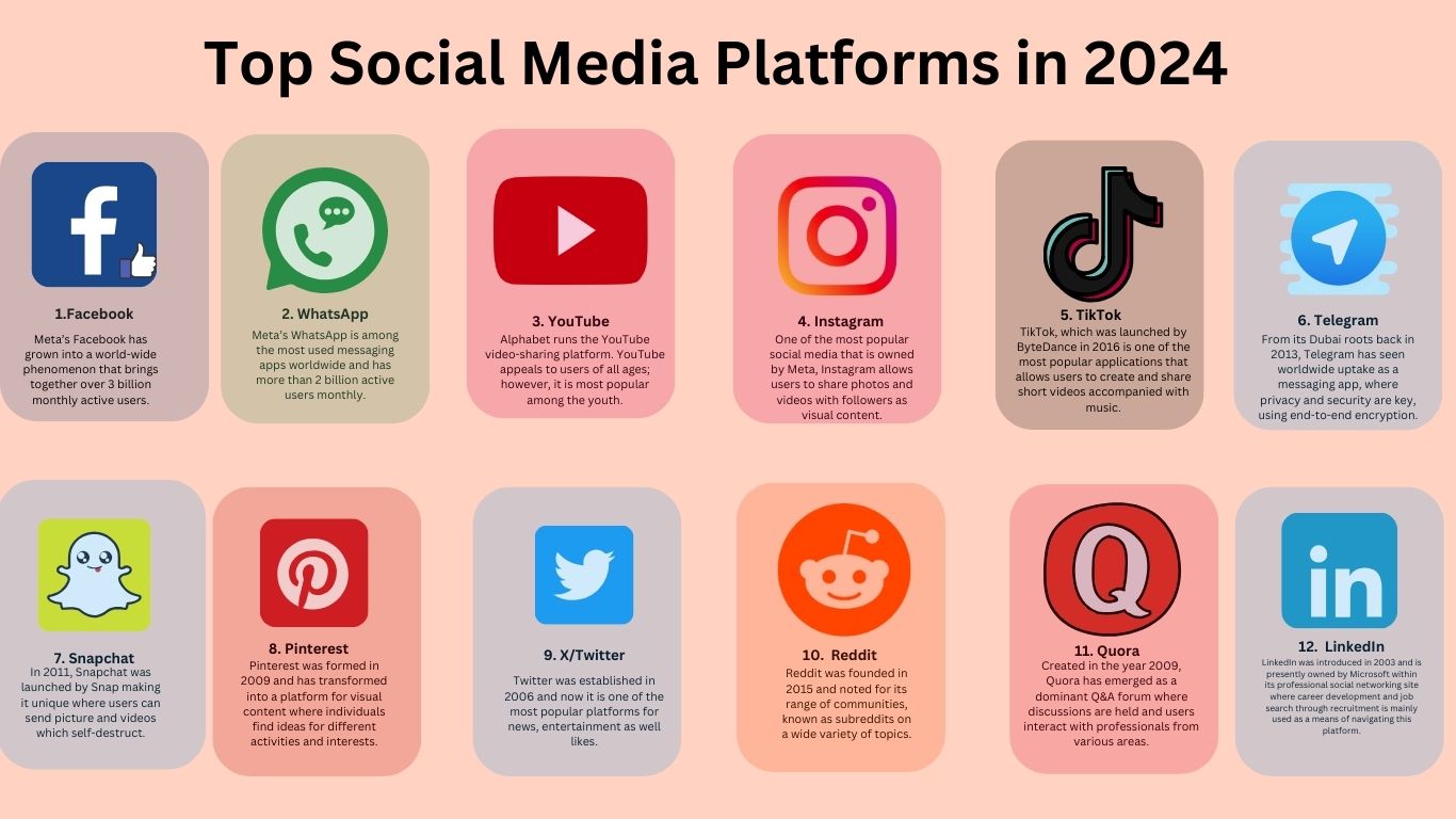 Top Social Media Platforms in 2024 Techprofree